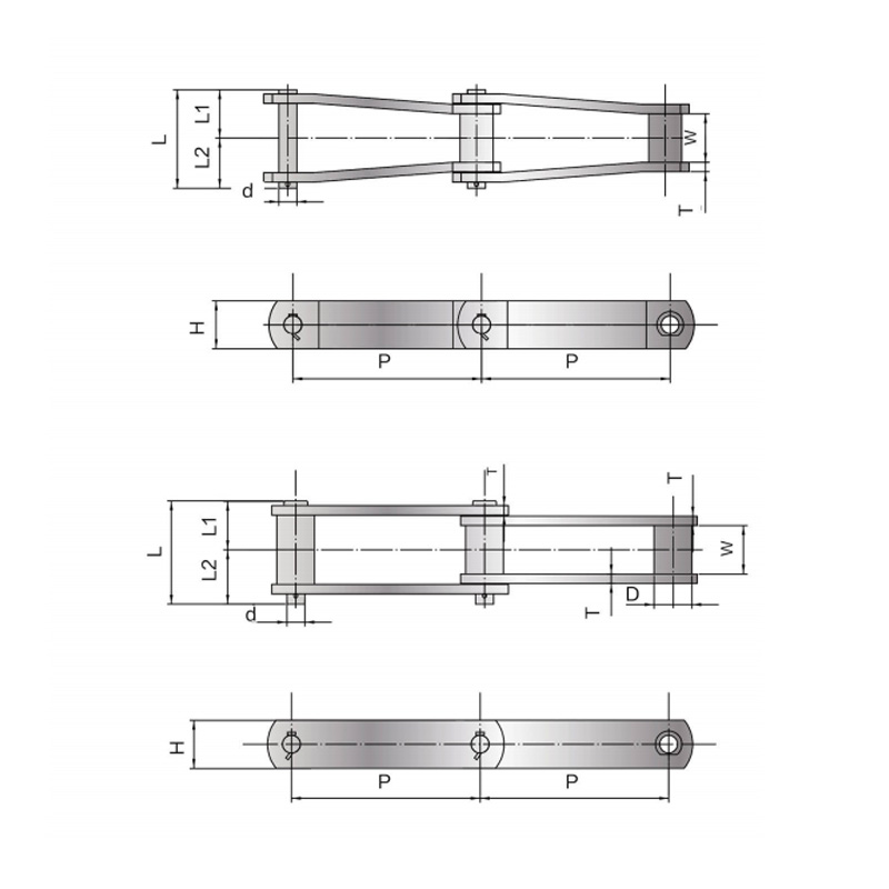 โซ่บุชสแตนเลส HSS424 และ HB78 (โซ่เก็บโคลน)