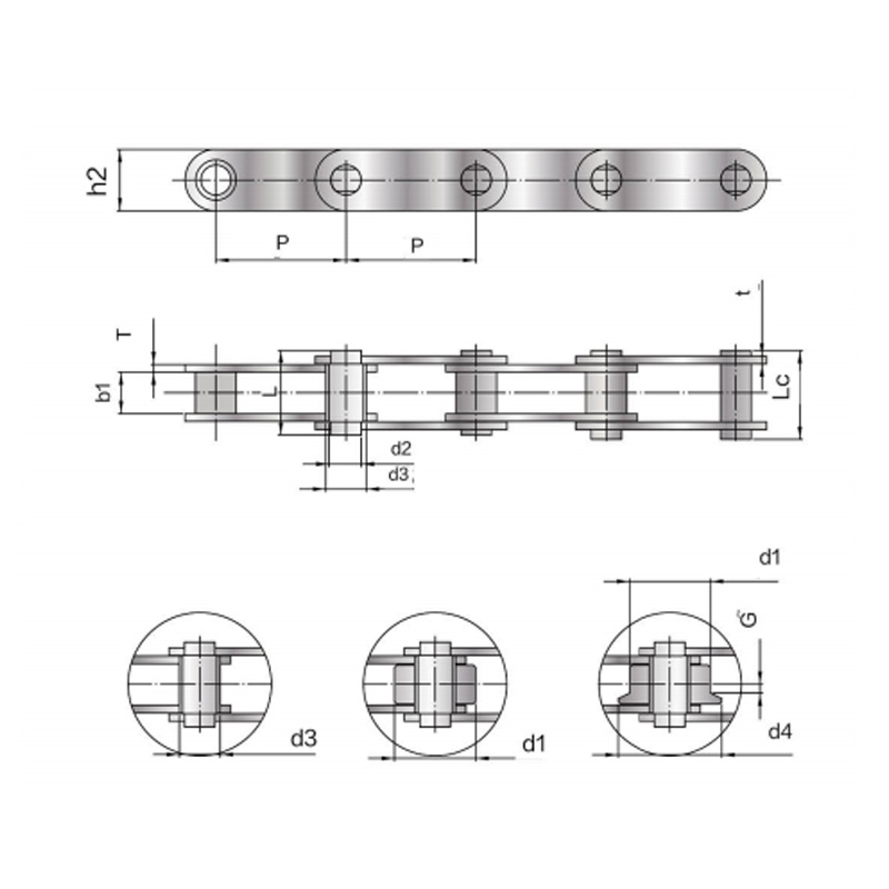 โซ่ลำเลียงแบบ Solid Pin แบบมาตรฐาน BS (ซีรี่ส์ Z)